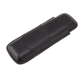Fashion 2 Finger Cigar Travel Case Portable Handmade Slim for Office for Travel (black)