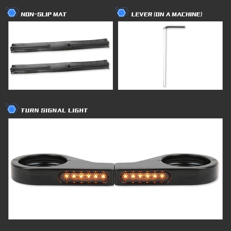 DREAMIZER 2PCS Flowing LED Motorcycle Turn Signals w/Running Light 12V