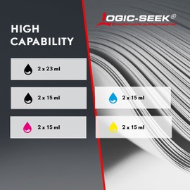 Logic-Seek 10 Printer Cartridges Compatible with Canon PGI550XL LS-CLI551XL with Chip and Level Indicator for Pixma iP7250, MG5450, 6350, MX725, 925, PGI550BK, CLI551C, CLI551M, CLI551Y and CLI551BK
