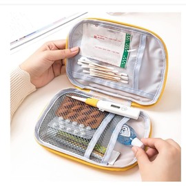 Ymhapp Erste-Hilfe-Tasche, leer, leer, Mini-Erste-Hilfe-Tasche, tragbare medizinische Tasche für Outdoor, Camping, Wandern, Reisen, Notfalltasche, Erste-Hilfe-Kits, Rosa, 1 Stück, blau,