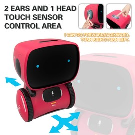 98K Kids Robot Toys for Girls and Boys, Voice Control and Touch Sensor Interactive Smart Talking Robots Intelligent Partner and Teacher with Singing, Dancing, Repeating, Toy Gifts for Kid Age 3 and Up