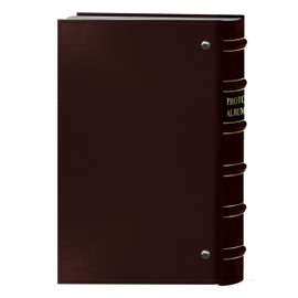 Pioneer Photo 204-Pocket Ring Bound Photo Album for 4 by 6-Inch Prints, Burgundy Bonded Leather with Gold Accents Cover