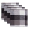 DII Tri-Color Check Collection Kitchen, Dishcloth Set, Black, 4 Piece