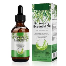 Rosmarin Öl für Kopfhaut und Haar,Naturreines Rosmarinöl Haare Stimuliert das Haarwachstum, Ätherisches Rosmarinöl für Haare, Rosmarin Öl für Kopfhaut 60ML