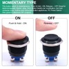 Twidec/19mm Waterproof Black Metal Shell Momentary Raised Top Push Button