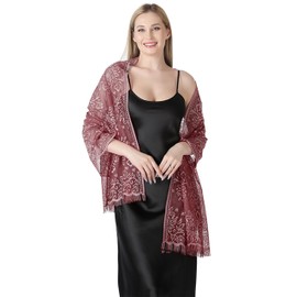 FAIRYGATE Shrug Large Hair Scarf for Women Headband Fashion for Wedding Party Evening Dresses Shawl Wrap Perfect Match to Bridesmaid Dress or Evening Dresses Shawl Shawls for Weddings UC1016