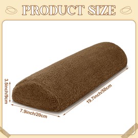 Sintuff Recliner Leg Rest Cushion Sofa Footrest Pillow with Cover Half Moon Bolster Pillow Under Knee Pillow for Sleeping On Back Alleviating Pain, 19.7 x 8 x 3.5 Inch (Brown)