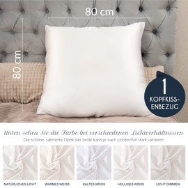 Dreamzie - Silk cushion cover - 100% mulberry silk, 19 momme, double-sided Oeko-TEX® - silk pillowcase for hair and skin - anti-ageing, anti-bed bugs.