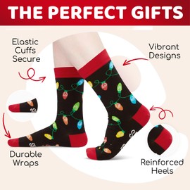HAPPYPOP Christmas Gifts Idea - Christmas Stocking Socks for Men Women, Secret Santa Socks, Xmas Stocking Stuffers for Mom Dad