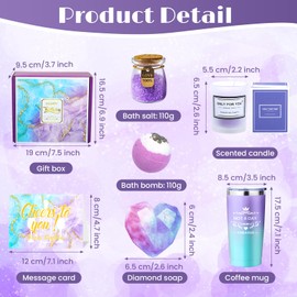 Christmas Gift for Women 2024 Not A Day Over Fabulous Tumbler Birthday Gifts for Women Bday Birthday Gift Ideas Lavender Purple Spa Sets for Mom Sister Wife Teacher Coworker Christmas Birthday Party
