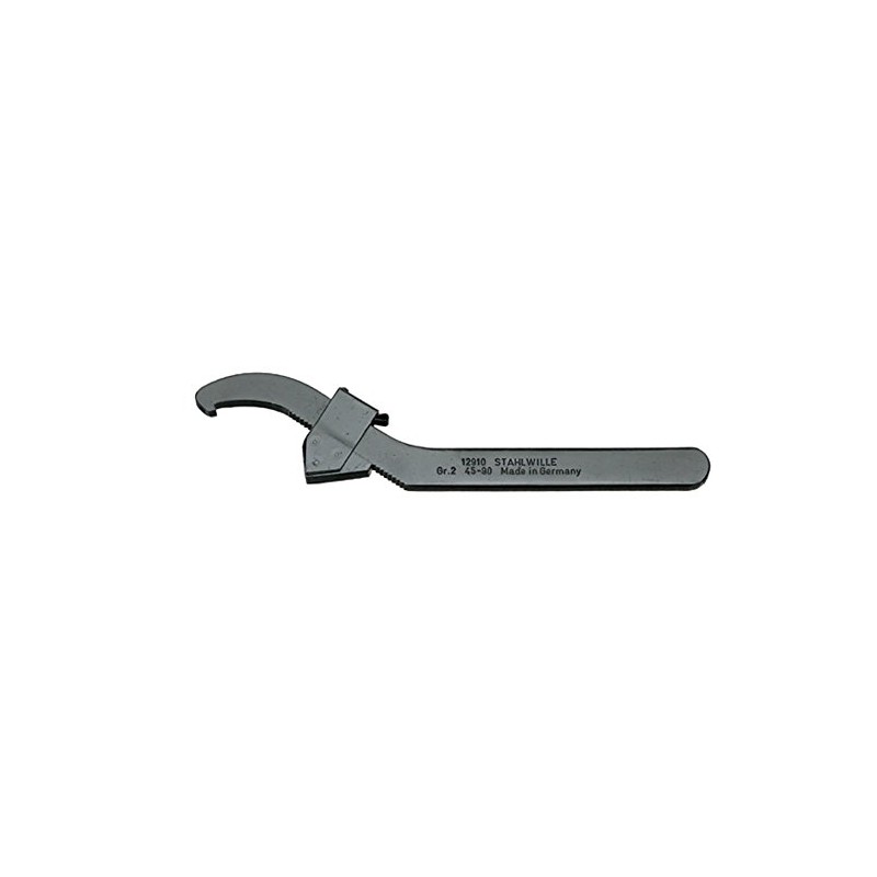Stahlwille 12910-1 GR.1 Adjustable Hook Spanner, 0.8 - 1.7 inches