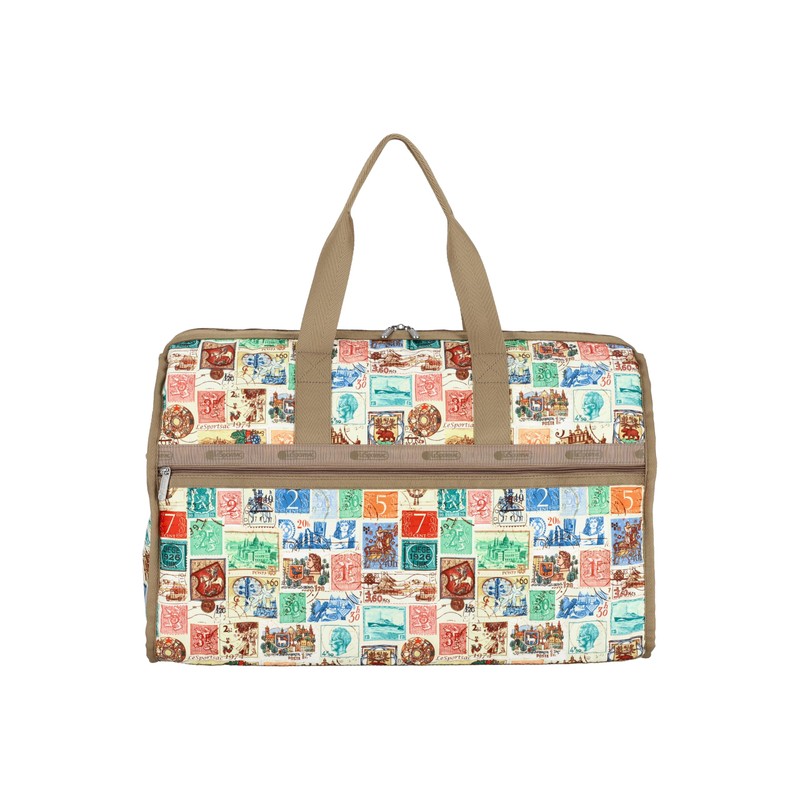 LeSportsac Deluxe Large Weekender Bag (Postage Print Brown)