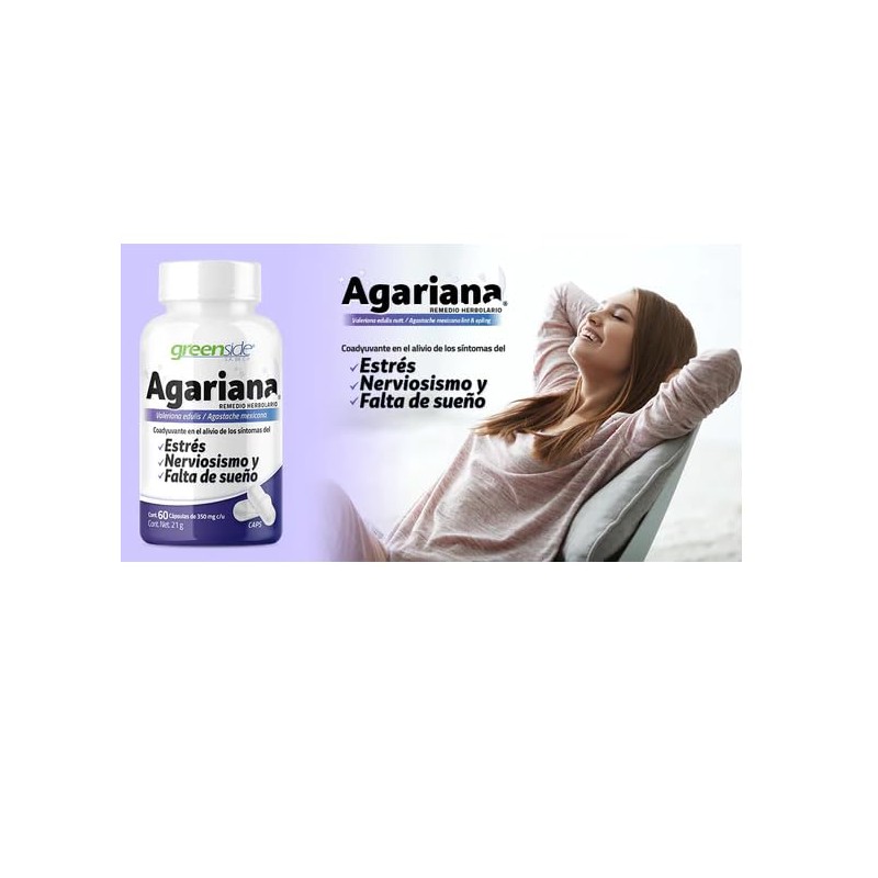 Greenside Agariana Estres Nerviosismo Falta De Sueño 60 capsulas