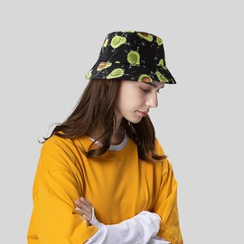 Malaxlx Cute Avocado Print Bucket Hat Beach Sun Hat Aesthetic Fishing Hat for Men Women Teens, Reversible Double-Side-Wear