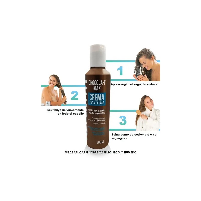 Crema Para Peinar Nefertiti Hidratación Chocola-t Max 300 Ml