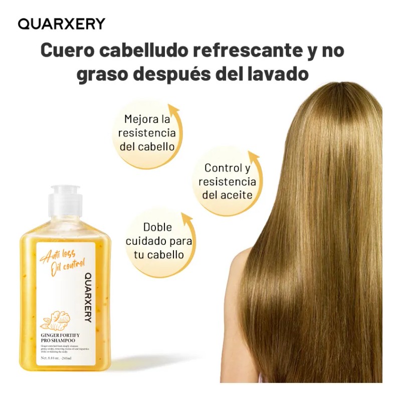 Quarxery Champú De Jengibre Anticaída- 3unidad