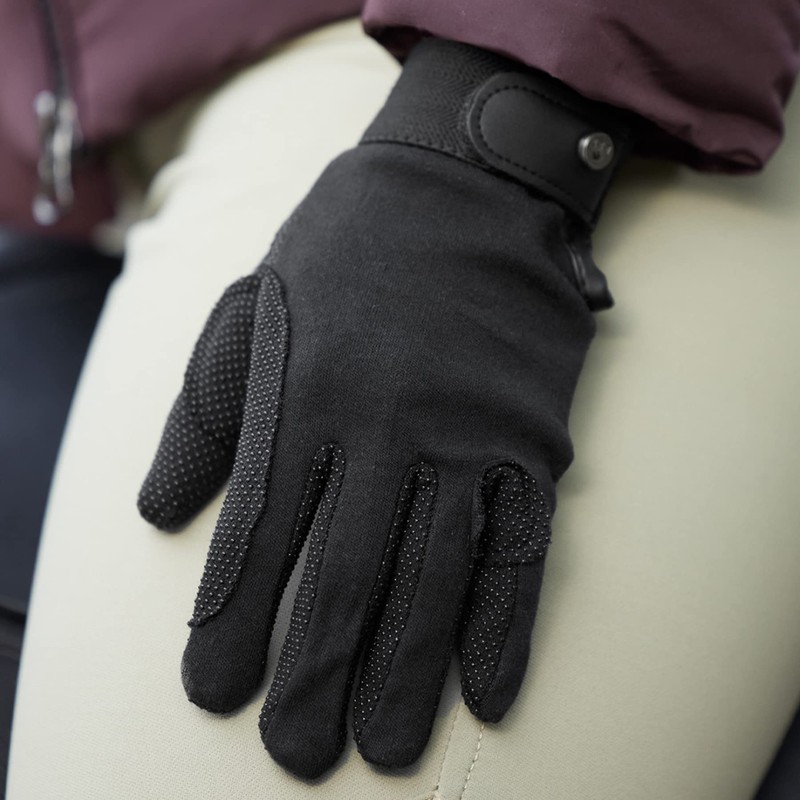 ELT WALDHAUSEN Reithandschuh Picot Winter Grösse L, schwarz