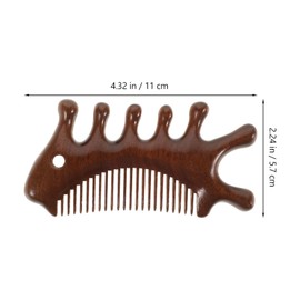 Baluue Wooden Scalp Comb for Women Compact Multi-functional Hair and Scalp Massager Fine Teeth Design for Gentle Care Stylish Portable Wooden Tool Neck Nose and Cheeks Massage