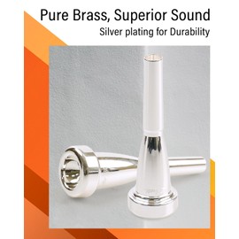 Libretto 3C Bullet Shape Trumpet Mouthpiece, Silver Plated, Compatible with C and B♭ Trumpets, Designed for Advanced Players