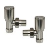 NRG Manual Valves Angled Round Head Satin Nickel Towel Rail