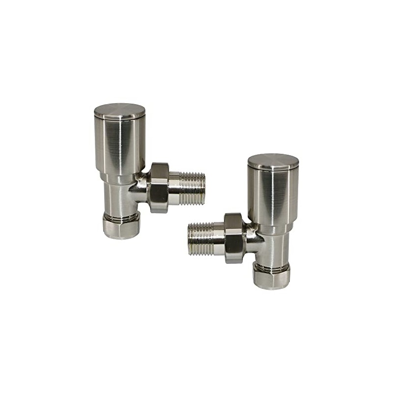 NRG Manual Valves Angled Round Head Satin Nickel Towel Rail