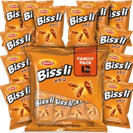 Osem Bissli Crunchy BBQ Wheat Snack, 1.23oz Bags (Pack of 12) – Kosher, No Artificial Colors or Preservatives – Conveniently Packaged for On the Go Snacking