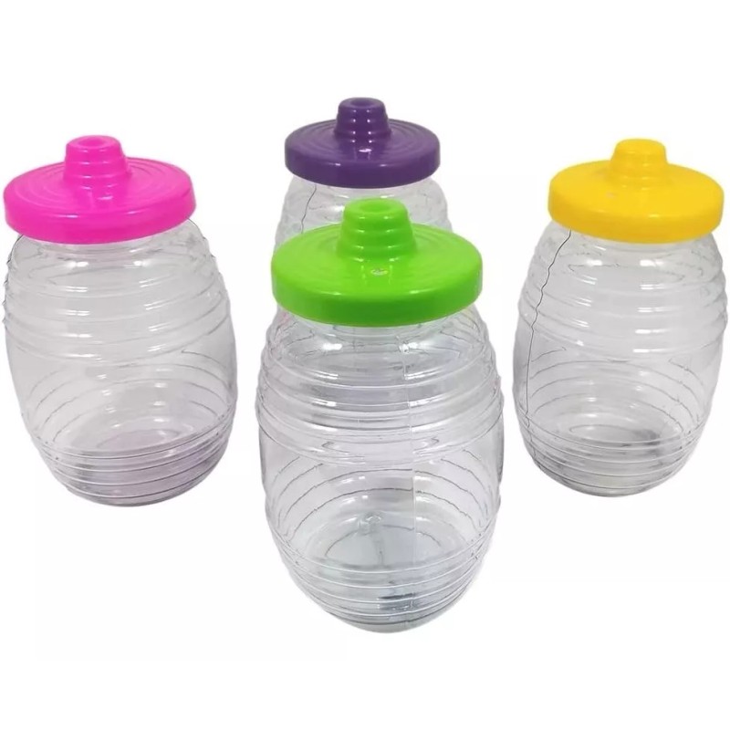 Mini Vitrolero De Plastico Dulcero 2lt Tapa De Chupon 50pzs.
