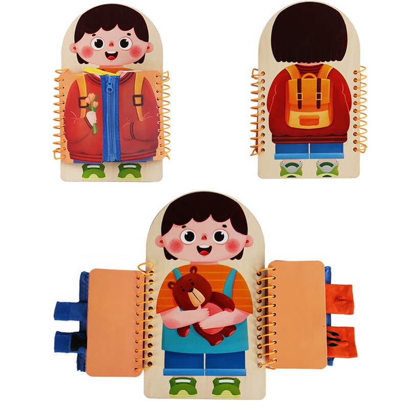 Learning to Dress Board Wooden Early Learning Basic Life Skills