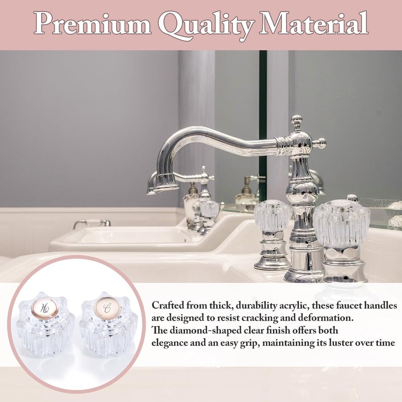 Shower Knob Replacement Set 2 Piece, Shower Handle Faucet Replacement