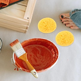 UKCOCO 2 Pieces Yellow Round Painting Sponge: Absorbent Sponges - Sponge Dab Brush Set for Hand Painting Enthusiast - Watercolour Ceramic Art Craft Clay Face Painting Ceramic Cleaning DIY Painting