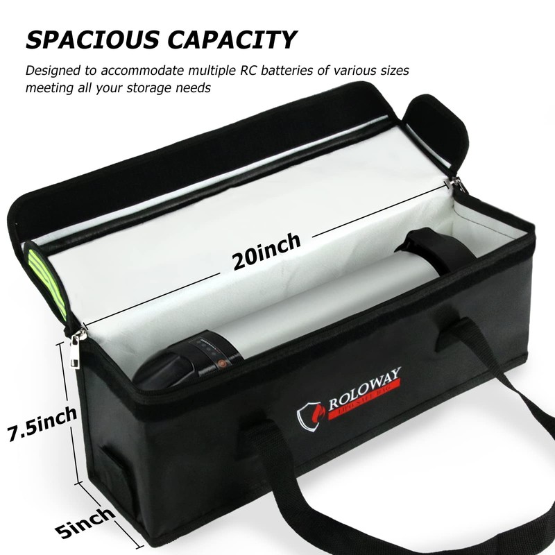ROLOWAY Lipo Battery Bag (20 x 5 x 7.5 inch),