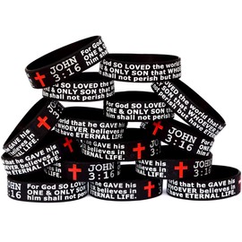 15 of John 3:16 Scripture Silicone Wristbands