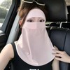 Women's UV Protection Sunshade Mask - Ice Silk One-Piece Face & Neck Cover One Size/Black 10ea