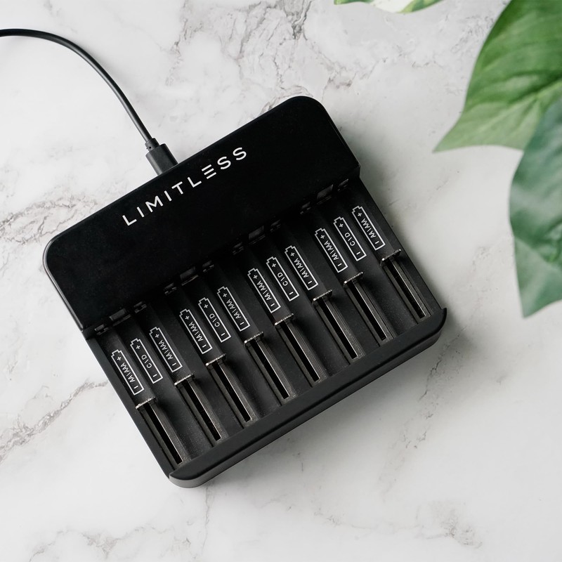 Limitless Universal NiMH Battery Charging System with Rechargeable Batteries (AAA)