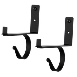Village Wrought Iron Plain Curtain Curtain Rod & Shelf Brackets (Pair)
