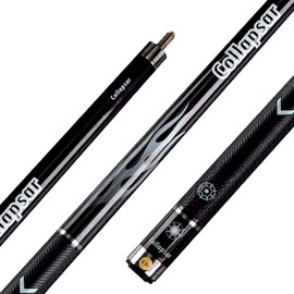 Collapsar R Series 58Inch 2-Pieces Maple Billiard Pool Cue Stick PU Grip (Black, 19OZ)