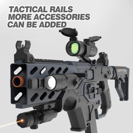 Realistic Toy Foam Blaster Guns Automatic Vest Toy Foam Blaster with 120 Darts and Flashlight The Outdoor Activity Game Gifts for Adults Kids Birthday Xmas Gun