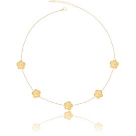 Qinpan 14K Gold Pendant Four Leaf Clover Necklace for Women Lucky Flower Jewelry, Gold Plated, No Gemstone