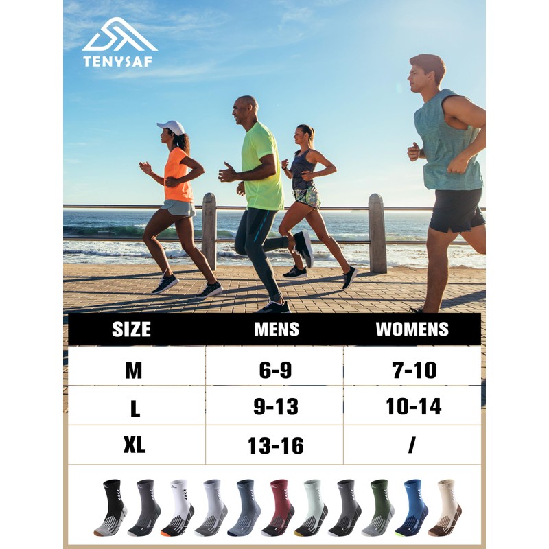Compression Crew Running Socks: Athletic Socks for Men Women with