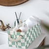 3PC Checked Long Narrow Storage Baskets 15x6x5 inch Small Fabric
