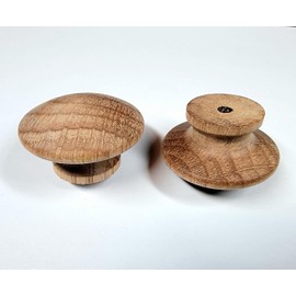 Pinehurst Crafts Unfinished Oak Wood Drawer Pull Knobs, Perfect for Kitchen Cabinet Knobs, Furniture DIY Hardware, Dresser Drawer Pulls or Crafting, 1-1/2 Inch, Bulk Pack of 25