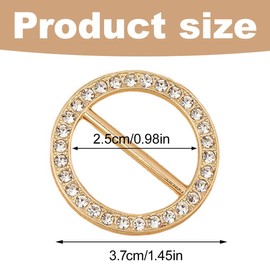 MIRKUZI Belt Buckles 4 Pieces Women Scarf Buckle Cubic Zirconia Silk Scarf Buckle T-Shirt Clip Buckle Dress Hat Belt Scarf Decorative Clip