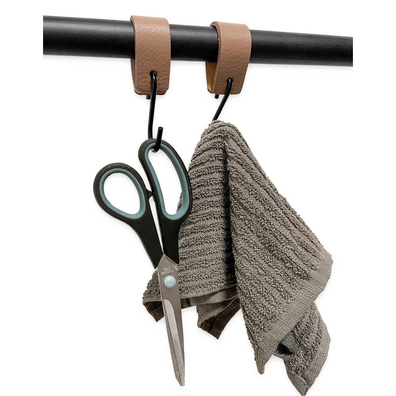 Brute Strength - Leather S Hooks for Hanging - Taupe