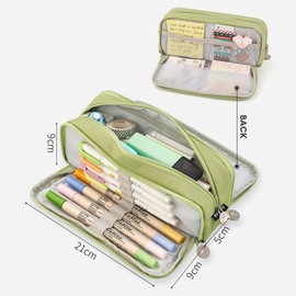 Domary Estuche para lápices de gran capacidad, estuche para lápices, papelería, bolsillo con cremallera para la escuela, almacenamiento en el hogar, bolsillo multicapa, organizador de oficina, regalo