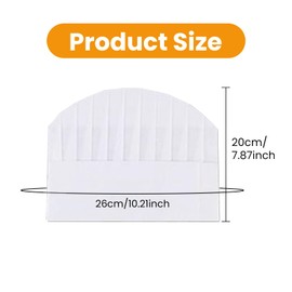 Aulufft Chef Hats 50 Pack Disposable 8 Inch Paper Chef Hats, White Chef Toques Caps for Home Kitchen, Baking and Party Favors