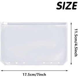 Norhogo 8 Packs A6 Size 6 Holes Binder Pockets Plastic Binder Zip Folder Waterproof for Documents Notebooks Cards Home Office School Supplies (8)