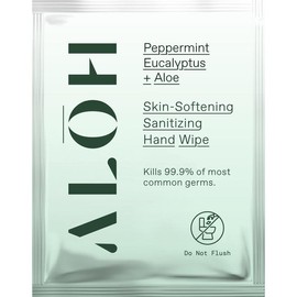ALOH Peppermint Eucalyptus + Aloe Individually Wrapped Sanitizing Hand Wipes - Size/Quantity: 20ct. Single Sachet