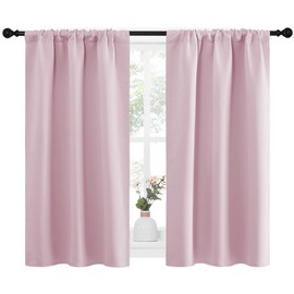 NICETOWN Cortinas de Cocina con Aislamiento térmico y Cortinas, Paneles de Cortina Opaca para Ventana pequeña para habitación de niñas (Rosado, 1 Par, 86 x 114 cm)
