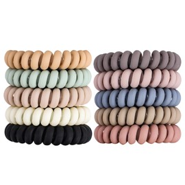 79STYLE 30pcs Spiral Hair Ties No Crease Coil Hair Ties Platics Coiled Phone Cord Ponytail Holder Large Sprial Hair Scrunchies For Women Thick Curly Hair Girls