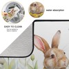 Easter Dish Drying Mat 18x24 Inch,Rabbits in Flowers Absorbent Drainer